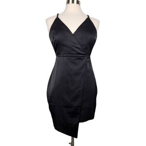 Lulu's LBD Little Black Dress Adjustable Straps Asymmetrical Slip Dress Small